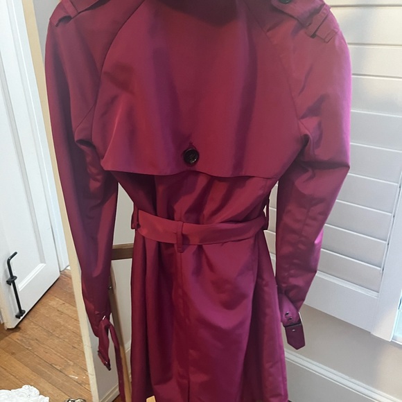 Lk Bennett lightweight raspberry trench double breasted size 4 - Picture 6 of 8